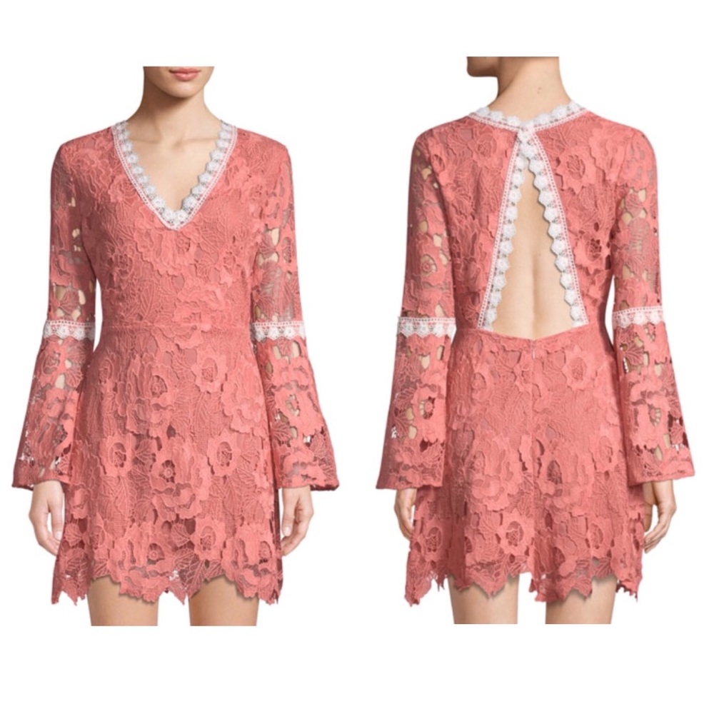 Alexia Admor Ruffled Long Sleeve Lace Dress  NWT